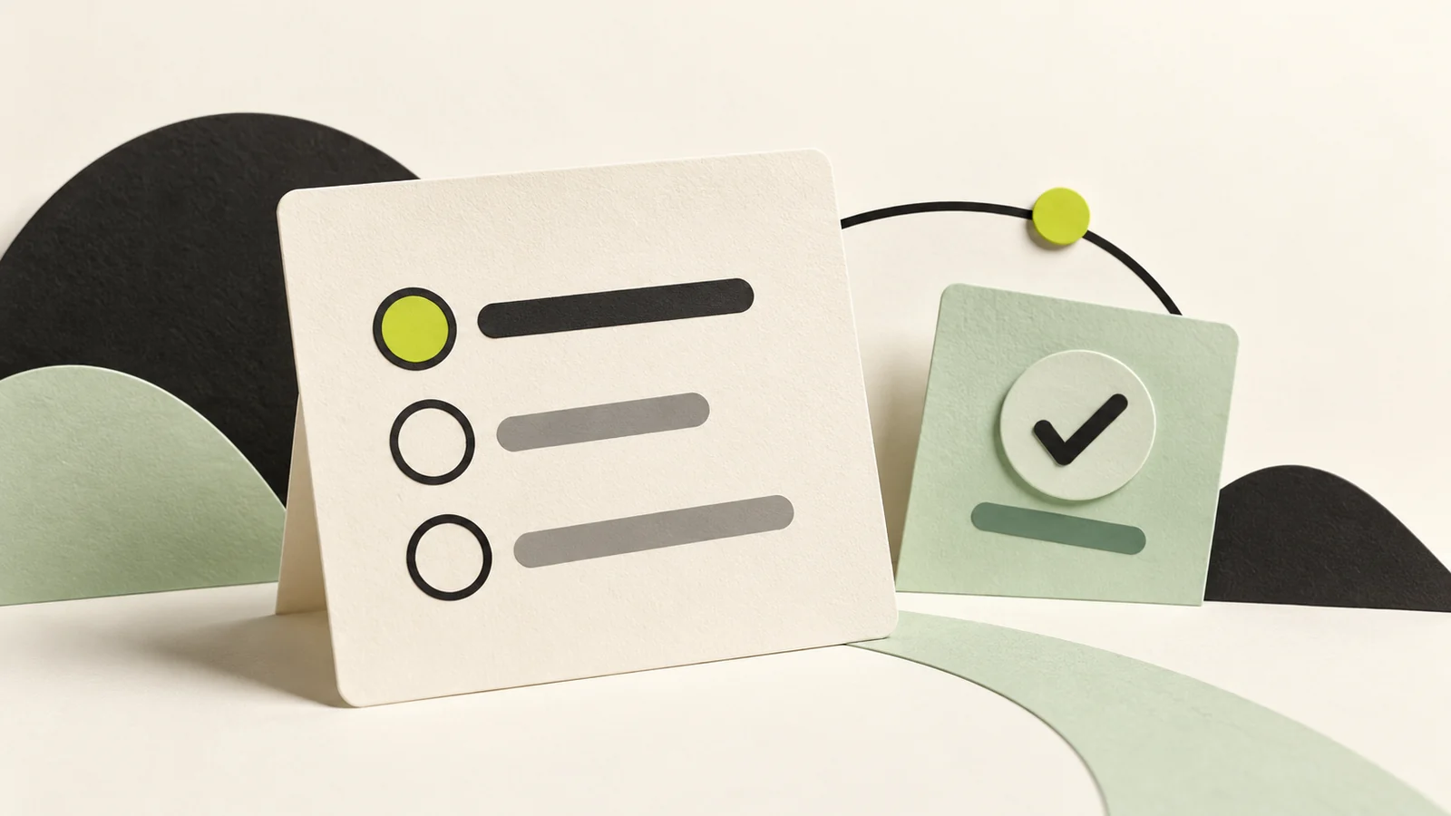 A focused questionnaire and a clearly completed response card.
