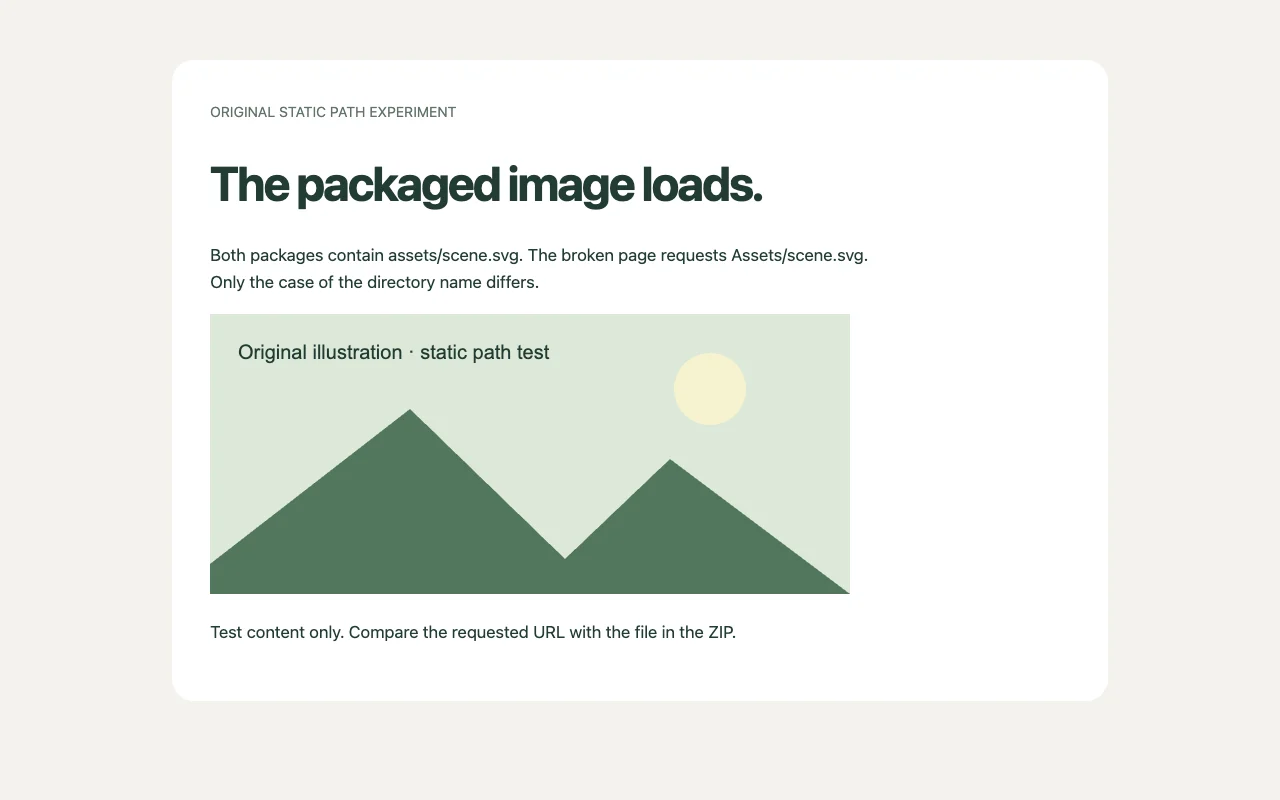 The original green landscape image loading after correcting its directory path.