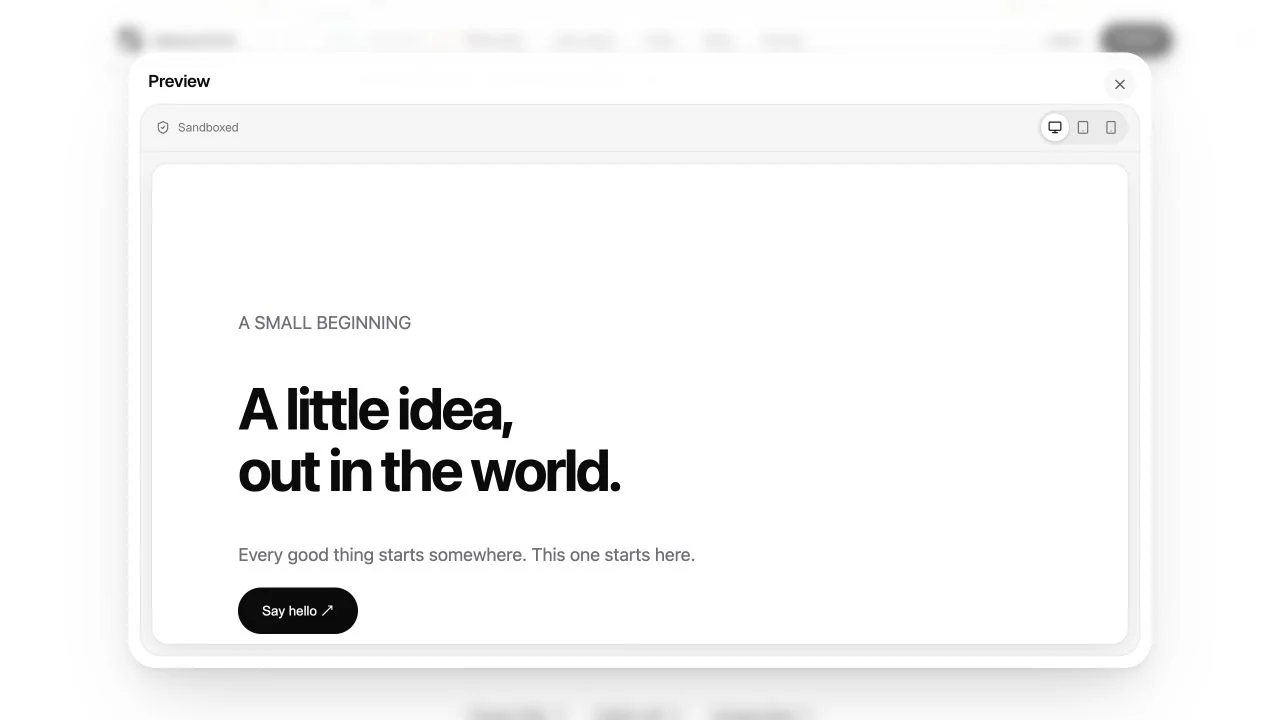 The original sample page in desktop preview.